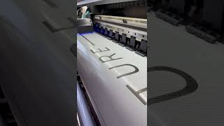 Printing Oneway Vision Vinyl Perforated on UV Printer grando grandoprinter uvprinter uvprinting [upl. by Nosemaj173]