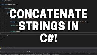 How to Concatenate Strings in C with the String Concat Method C Tutorial [upl. by Errised445]