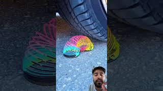 Crashing things under car tire satisfying crushing relaxing carcrushing crushintoball fidget [upl. by Arikehs]