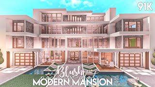 Blush Modern Mansion no large plot  Bloxburg Build [upl. by Iblehs]