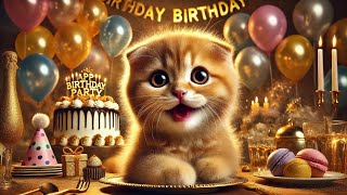 🎉Happy Birthday Song 🎂 1 Hour 【Long Ver】Cutecat kitten [upl. by Lapo724]