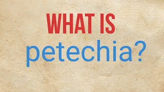 What is petechia [upl. by Ahtibbat]