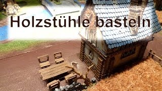 Lets craft  58 Bastel Tutorial  Miniatur Stühle basteln und bemalen [upl. by Goldman268]