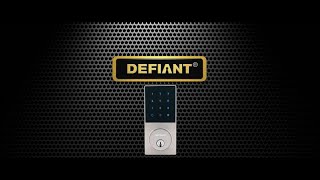 Defiant Slim Touchpad Electronic Deadbolt Programming [upl. by Odlonra]