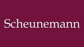 How to Pronounce Scheunemann Correctly in German [upl. by Dibrin]