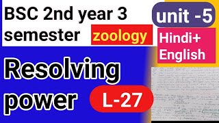 BSC 2nd year 3rd semester zoology topic Resolving power [upl. by Leidag398]