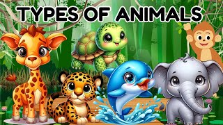 Classification of Animals Learn About Animals And their Names Animal Sounds pebbleskidslearning [upl. by Noiek58]