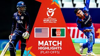 USA v Afghanistan  Match Highlights  U19 CWC 2024 [upl. by Norene19]