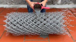 Detailed techniques for making plant pots from iron nets and cement DIY pots at home [upl. by Pinebrook]