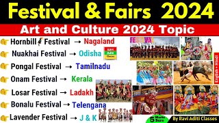 Festivals of India  Art and Culture  All State Festivals and Fair Current Affairs 2024  Gk Trick [upl. by Merideth926]