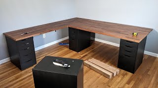 IKEA Karlby Counter Top Corner Desk DIY Install for Office YouTube Studio [upl. by Kimmie303]