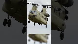 US CH47 Chinook Helicopter During Exercise in Germany [upl. by Allyce]