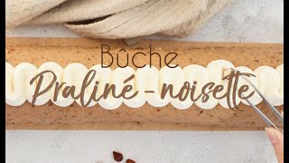 Recette bûche praliné noisettes pour 20 personnes  Glaçage rocher pralin  SCRAPCOOKING® [upl. by Karil545]