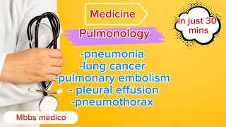 Pulmonology Pneumonia Lung CA Pulmonary Embolism Pleural Effusion Pneumothoraxmbbsmedico3814 [upl. by Ahseinar]