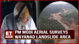 PM Modi Aerial Surveys Wayanad Landslide Area with CM Pinarayi Vijayan  Kerala News [upl. by Anirok]