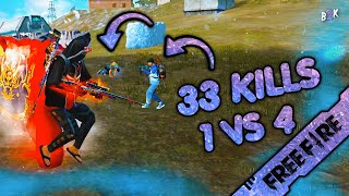 B2K 1 VS 4 CRAZY GAMEPLAY  33 KILLS 🔥 [upl. by Alag409]