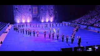 Belfast International Tattoo 2023 Massed Band of Kellswater and Ballywalter Cant help falling [upl. by Pelagia518]