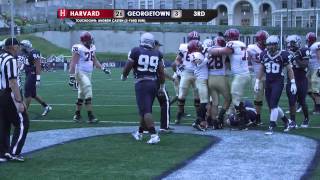 Harvard Football Downs Georgetown 343 [upl. by Ennairb]