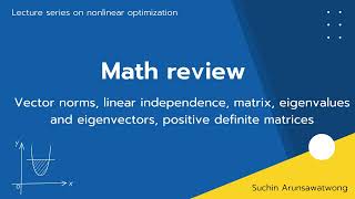 Math review  Vector norms linear independence matrix eigenvalues and eigenvectors PDF [upl. by Arual]