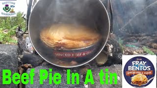 Bushcraft Cooking Fray Bentos Mince Beef And Onion Pie In The Woods 16cm Zebra Billy Can [upl. by Rafael]