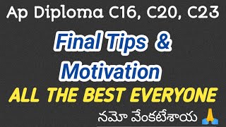 Ap diploma C16 C20 C23 Final exams tips all the best nithinkolluru [upl. by Savvas]