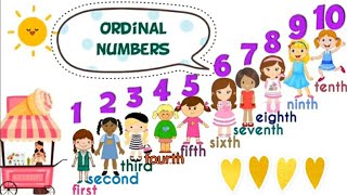 Ordinal Numbers first to tenth for Preschool [upl. by Noevart122]