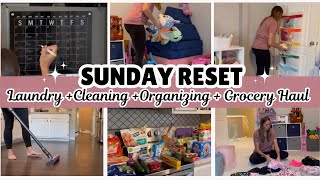 SUNDAY RESET Cleaning Organizing Laundry Groceries Clean With Me [upl. by Ezmeralda]