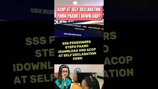 📍SSS PENSIONERS STEPS PAANO I DOWNLOAD ANG ACOP AT SELFDECLARATUON FORM📍 [upl. by Vani926]