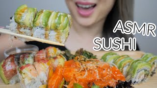 SUSHI ASMR Green Caterpillar Roll Rainbow Roll with Spicy Salmon Sashimi NO Talking Eating Sounds [upl. by Nomihs]