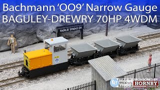 HM203 Bachmann Narrow Gauge BaguleyDrewry 4wDM for OO9 [upl. by Aninat772]