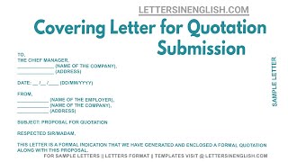 Covering Letter For Quotation Submission  Sample Covering Letter for Submitting Quotation [upl. by Biel]