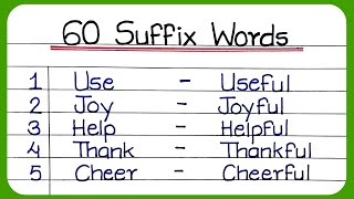 Suffix Words 60  Suffix Words in English  suffix and prefix  60 Suffix Words suffixwords [upl. by Sellig]