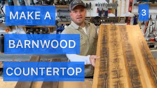 PART 3 How to build a solid barnwood countertop  table top [upl. by Eromle]