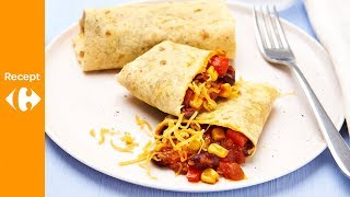 Burrito met rode paprika kidneybonen en cheddar [upl. by Ligetti]