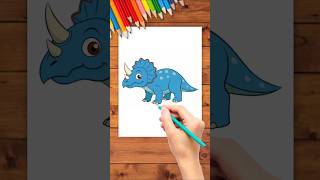 How to Draw a Triceratops drawing Easily for kids Toddlers easydrawing simpledrawing art [upl. by Rozanna]