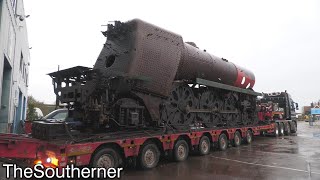 34053 quotSir Keith Parkquot returns to Herston Works  Swanage Railway 22022024 [upl. by Keiryt]