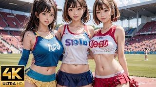 4K Cheerleaders skirts are so short  啦啦隊女孩們裙子有夠短  チアガールたちのスカート、短すぎ！ 치어리더 여자애들 치마 정말 짧아 [upl. by Atteuqihc]