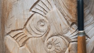 Wood Carving with Double Fish Motif [upl. by Nivaj]