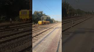 Railway track repairing machine vehicle running smoothly railway indrail alltypesoflocomotiveindi [upl. by Glennon]