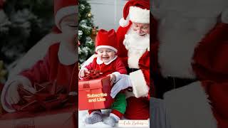 Cute Baby and Santa Claus 🧑‍🎄🎄 cutebaby babylaugh aibaby youtubeshorts [upl. by Reaht]