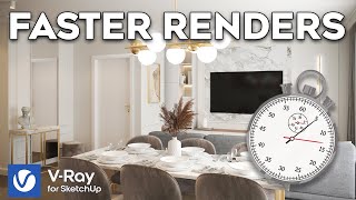 5 Tips For Faster Rendering in VRay  SketchUp Tutorial  Render Quality Settings [upl. by Lerrej706]