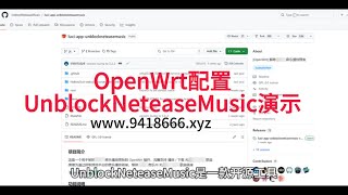 OpenWrt配置UnblockNeteaseMusic演示 [upl. by Ijuy]