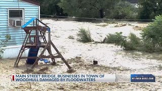 Woodhull Main Street bridge damage [upl. by Oznofla]