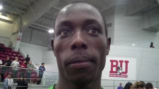 Edward Cheserek After Running 35201 to Break NCAA Mile Record at 2017 BU Last Chance [upl. by Nwahsear227]