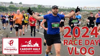 CARDIFF HALF MARATHON 2024 RACE VLOG  PB ATTEMPT  Cardiff you were Amazing [upl. by Onaireves538]