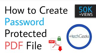 How to Create Password protected PDF file [upl. by Kingsly]