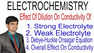 Electrochemistry Effect of dilution on conductivity of strong amp weak electrolyte Imp for Exam [upl. by Garald]