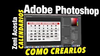 Como crear calendarios mensuales Adobe Photoshop [upl. by Llecram419]