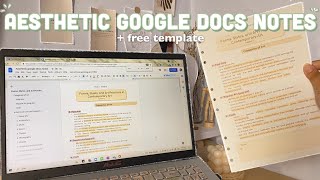 HOW TO MAKE AESTHETIC NOTES ON GOOGLE DOCS I Digital notetaking using google docs  free template [upl. by Eliathan923]