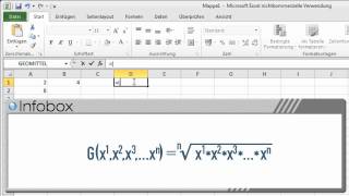 Excel 2010 Die Funktion GEOMITTEL [upl. by Rodl]